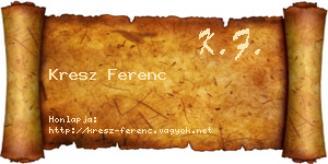 Kresz Ferenc névjegykártya