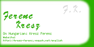 ferenc kresz business card